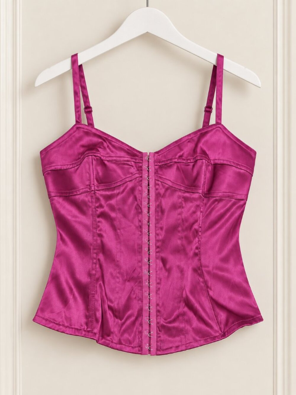 Y2K Express Silk Corset Bustier Lace Up Back Going Out Top Size 2